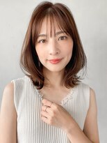 リヤン 表参道(lyann)&nbsp;イメチェン前髪ピンクベージュミディアムレイヤーカットa