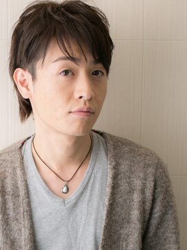 メンズヘア ビーセカンド 草加店(MENS HAIR B-2) 社会人ダークアッシュ束感ビジカジ刈り上げショートウルフY草加