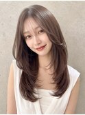 艶感ブラウン×顔周りレイヤーロング【池袋】