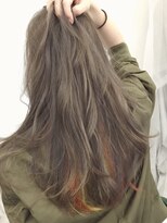 コキャン(COQUIN)&nbsp;アッシュグレー＋インナーカラーオレンジイエロー