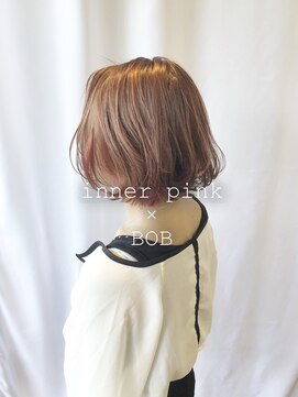 デイジー インデックスヘア 大島店(DAISY index hair) ”DAISY大島店” ハイライト インナーカラー ピンク 外ハネボブ