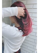 ルララドゥ ピンク個性派グラデーション/インナーカラー/モテ髪カタログ◎