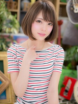 カバーヘア ブリス 川口(COVER HAIR bliss) 斜めバンググレーベージュ小顔前下がりボブh川口20代30代40代!