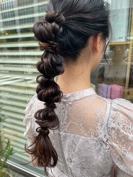 ネオリーブ アンド 渋谷店(Neolive &) 斜めバング/グレージュカラー/シルキーベージュ/韓国/渋谷