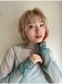 ミディアムウルフカット/バングなしウルフカット/レイヤーカット