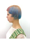 ボブ　刈り上げボブ　デザインカット　デザインカラー　春カラー