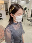 金箔ヘアセット/アレンジ/参列ヘア/結婚式/二次会/ダウンヘア