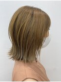 細ハイライト 結べる切りっぱなしボブ