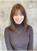 レイヤーカット/顔周りカット/とろみベージュ
