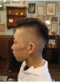 震災刈りアイロンパーマ