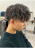 メッシュハイライトスパイラルパーマツイストパーマツーブロック
