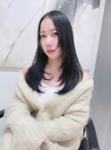 【田中杏実】暗髪でも重たく見えない透明感カラーブルーブラック