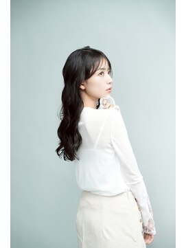 うる艶ダークウェーブ/ロング/ゆるカール/シアーブラック/平塚