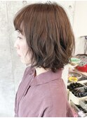 ＊外ハネボブゆるふわパーマボブ大人ボブ顎ラインボブ30代40代