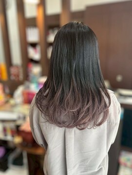ヘアーショップ エヌアンドエー 幸手店(hairshop N&A) ピンクグラデーションロング