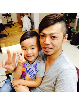 プリーモ ヘアー レガロ(Primo hair REGALO) ＢＩＧＢＡＮＧ・Ｇ－ＤＲＡＧＯＮ風　親子カット(^_-)-☆