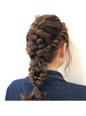 簡単アレンジ/フィッシュボーン/ポニーテール/ヘアセット/抜け感