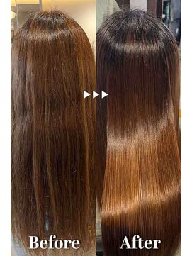 クレヨン ケース(Crayon case) ブラウンうねり毛ストレートサラツヤ髪髪質改善ロングレイヤー