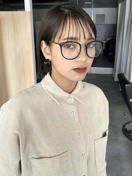 ラミエバイメルト 下北沢(lamie by melt) 花田/切りっぱなしボブ/美髪/黒髪ボブ/ぷつっとボブ/グレージュ