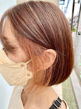 イマジン 川越(IMAGINE) 20代30代４０代インナーカラーカラー耳掛け切りっぱなし大人ボブ