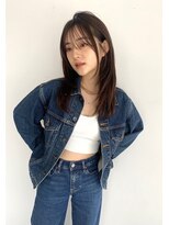 レイヤーカット×地毛風ダークグレー
