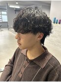 波巻きスパイラル波巻きパーマメンズマッシュ刈り上げ【大和】