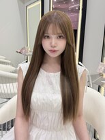 ラルム 新宿(LARME SHINJUKU)&nbsp;ハニーブラウン×エクステ/ヘーゼルベージュ/ぱっつんバング