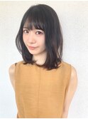 【エルサフィロ 肥後橋】暗髪　ミディアムレイヤー