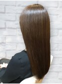 透明感♪30代40代髪質改善カラーストレートココアブラウン艶感