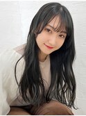大人セミロング◎艶アッシュベージュカラー