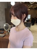 【廣田】小顔王道ショート/ピンクブラウン