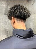ライン入り刈り上げ メッシュ ツイストスパイラルパーマ