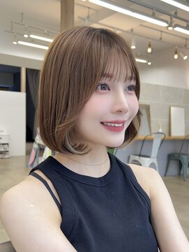 サンド ミュウ 横浜店(sand mieu) ボブディオリーブベージュ髪質改善縮毛矯正フェイスレイヤー