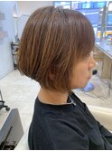 大人ナチュラルボブ前下がりボブストレートボブ30代40代50代60代