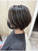 大人美人ショートボブ/20代/30代/シークレットハイライト