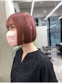【GEEKS渋谷】切りっぱなしボブ/スモーキーピンク/似合わせ/小顔