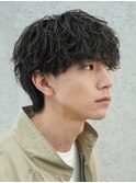 原宿シャドウパーマメンズカットラウンドマッシュゆるめシャドウ