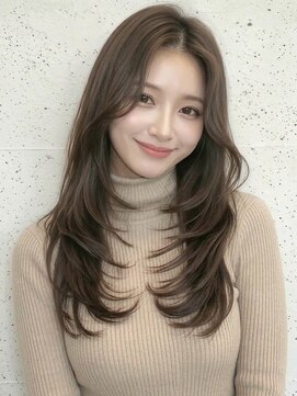 カバーヘア 上尾西口店(COVER HAIR) ダークアッシュバタフライカットレイヤーロングA10上尾20代30代