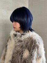 トゥイン 八王子(TWIN) ダークブルー/顔まわりレイヤー/ニュアンスウルフ/八王子