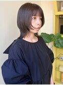 〈浅草美容室〉ミディアムウルフ×明るめベージュ