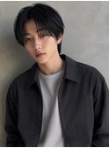 韓国センターパート毛流れストレートメンズウルフワックスなし