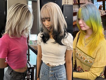 アンドケー 那覇おもろまち店(and K)の写真/ダメージ抑えた透明感のある艶カラー☆ハイトーン/ブリーチなしダブルカラー/ルーツカラー/デザインカラー
