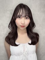 ルノン フィージュ(LUNON fieju)&nbsp;ダークパープルナチュラルショートミルクブラウンダウンバング