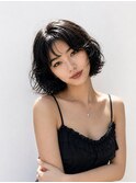 小顔ミディアムパーマミディアムデジタルパーマボブパーマ前髪