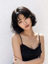 ノラ シブヤ(NORA)&nbsp;小顔ミディアムパーマミディアムデジタルパーマボブパーマ前髪