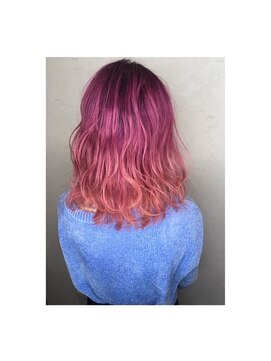 ローズピンク ピンクグラデーションカラー L 髪といろいろのヘアカタログ ホットペッパービューティー