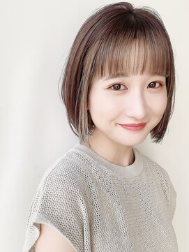 モリオフロムロンドン 原宿本店(morio from London) 【morio原宿】あごラインボブ インナーカラー ベージュ 髪型
