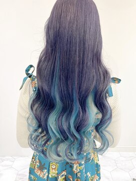 アマンドール(Aman D'or) 【個性色】水色インナーカラー☆AMAND’OR村上☆