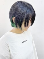 モリオフロムロンドン 松戸店(Morio from London)&nbsp;【松戸　ムラマツ】ショートボブ　インナーカラーグリーン
