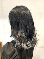 スタンス(stance) ホワイトピンク×スカイブルーのインナーで遊ばせセミロング♪